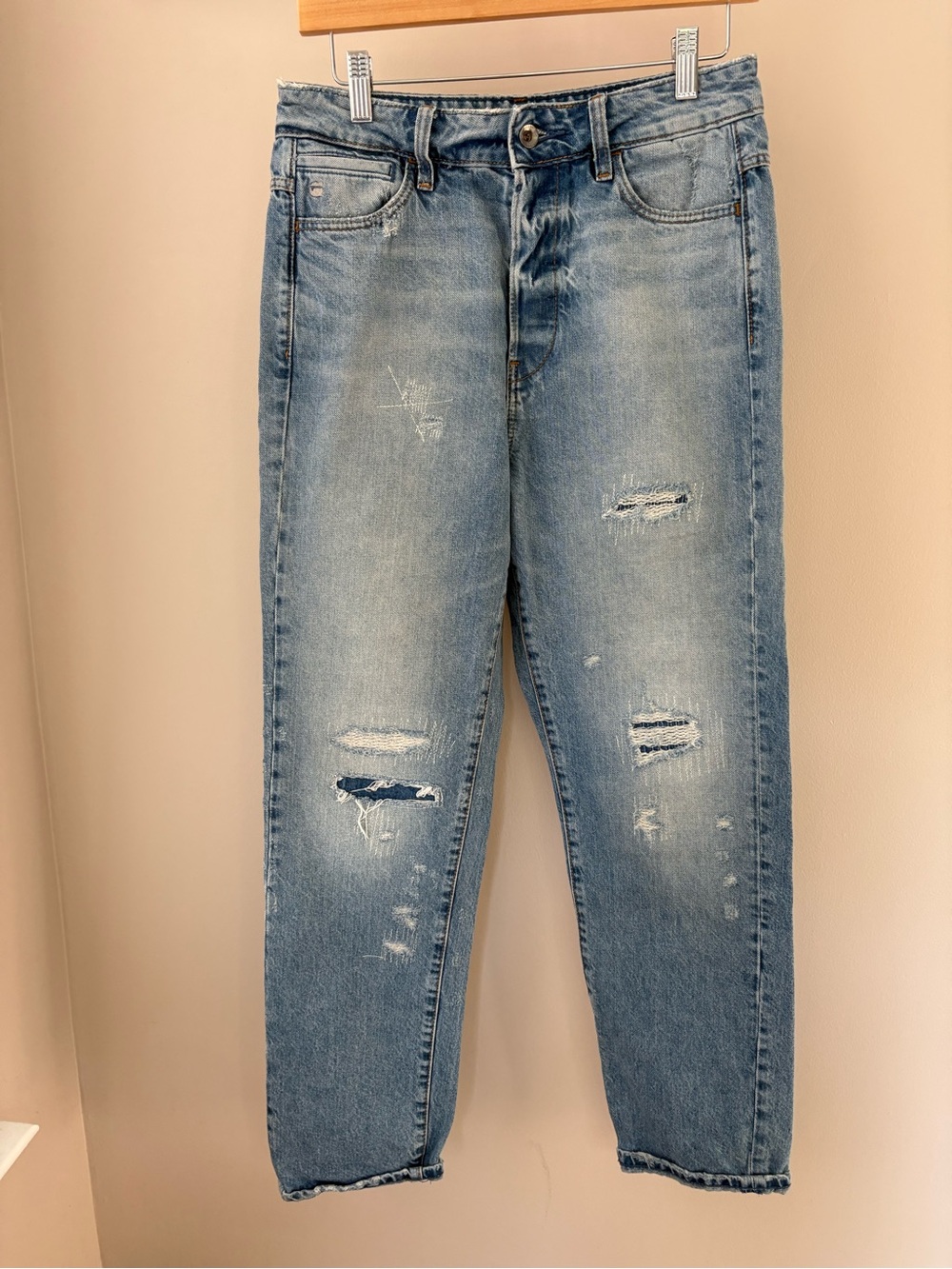 G-STAR Raw Jeans Distressed Boyfriend Light Blue Midge S High Size 26/32